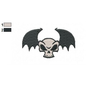 Bat of Skull Embroidery Design